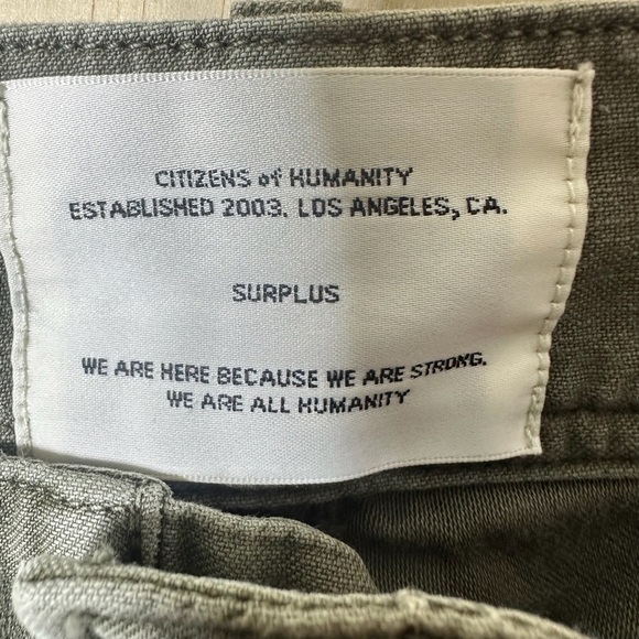 Citizens of Humanity Agni Utility Olive Green Cotton Jogger Pants Womens Size 23 - Picture 10 of 12
